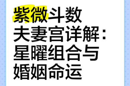 紫薇斗数看必结婚