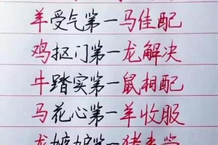 十二生肖配对表年龄