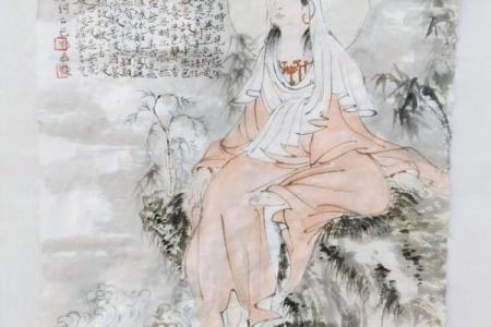 观音灵签舜天子传位水墨